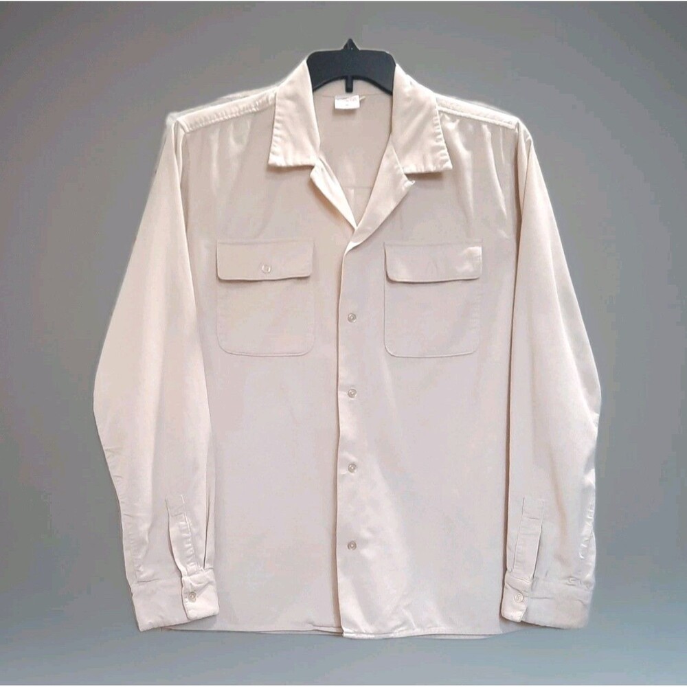 Birdwell Beach Britches Lightweight Cream Beige Corduroy Camp LS Shirt Shacket M